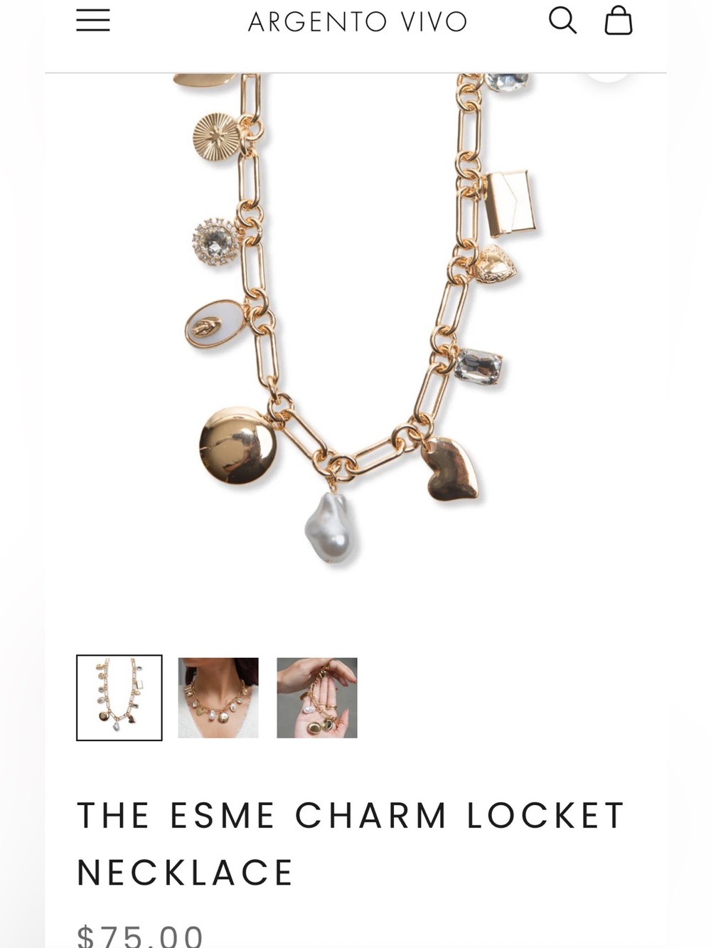 Argento Vivo Esme Charm Locket Necklace